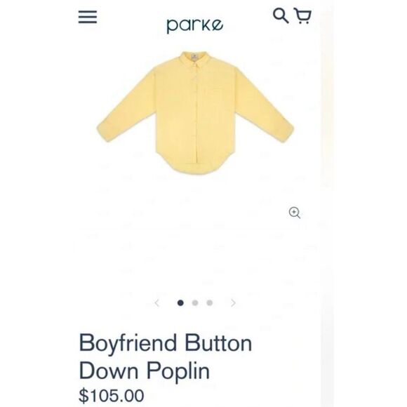 1 New Parke Yellow Button Down Boyfriend Poplin Shirt Size XS - Picture 10 of 11